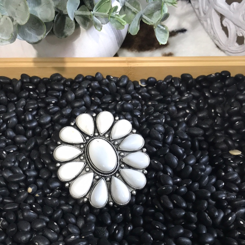 Extra Large White Turquoise Adjustable Double Ban… - image 1